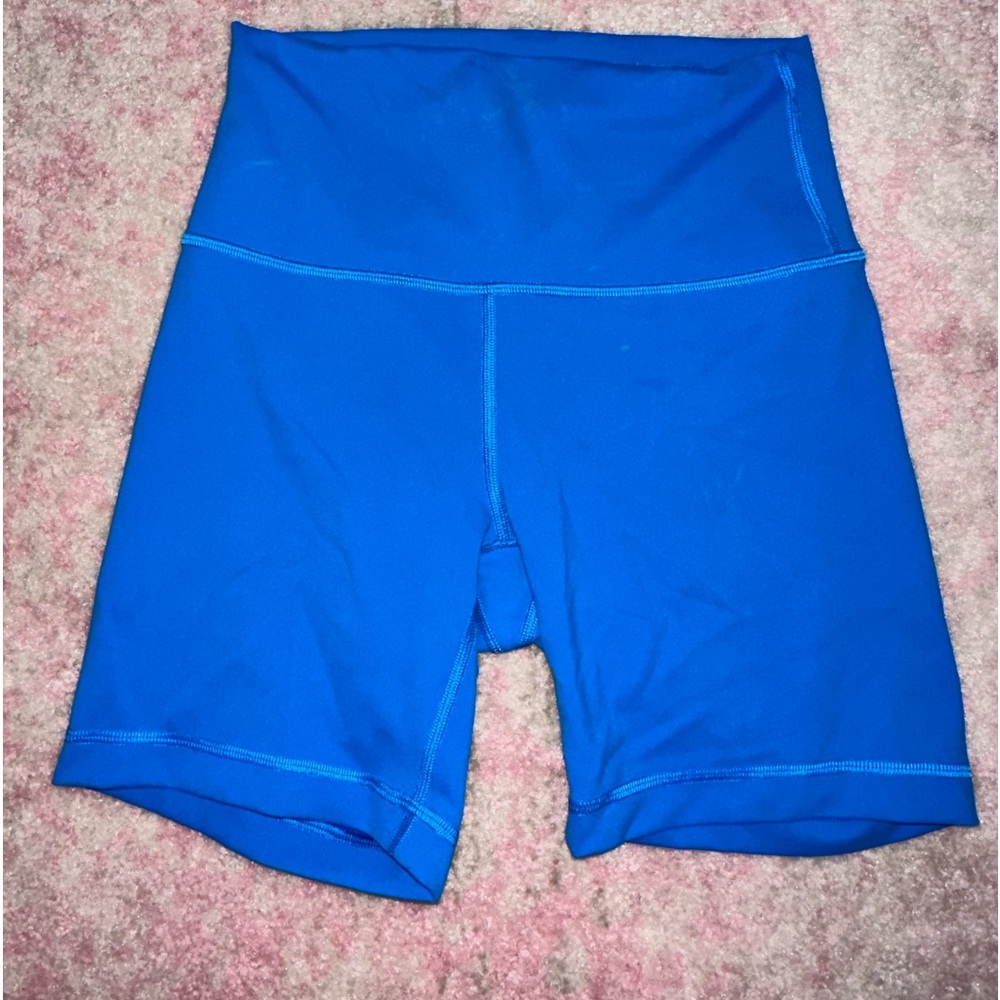 LULULEMON SIZE 6 biker shorts- poolside blue